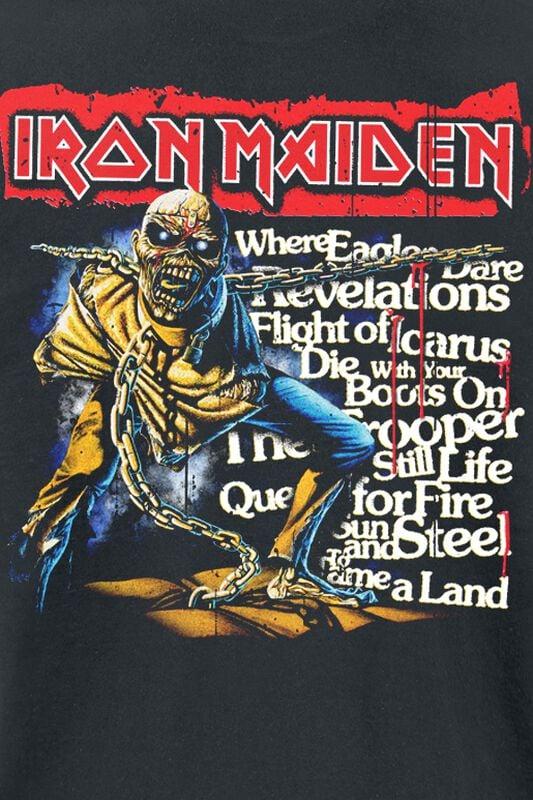 Gothicana By Emp "POM Red Strip Logo Tracklist" T-Shirt Black By Iron Maiden