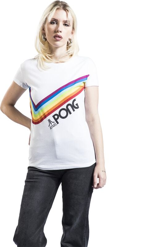Gothicana By Emp "Pong - Pride Rainbow" T-Shirt White By Atari