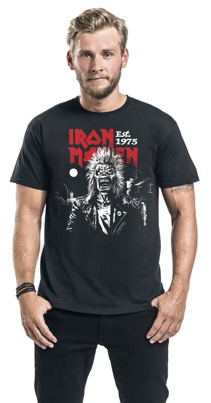 Gothicana By Emp "Portrait Eddie Screaming Straight Logo" T-Shirt Black By Iron Maiden