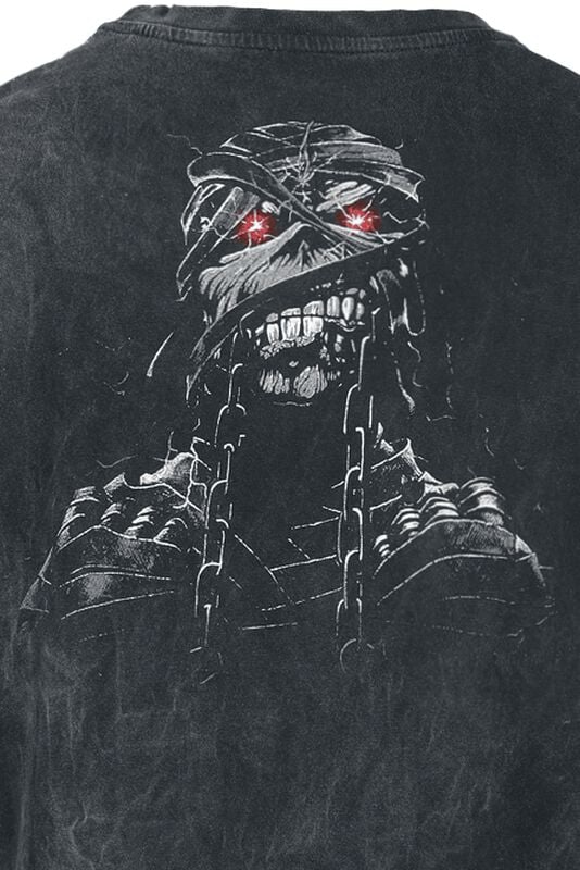 Gothicana By Emp "Powerslave - Mummy Head" T-Shirt Charcoal By Iron Maiden