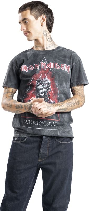 Gothicana By Emp "Powerslave - Mummy Head" T-Shirt Charcoal By Iron Maiden