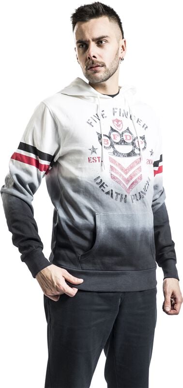 Gothicana By Emp "Punch Shield Dip Dye" Hoodie White-black By Five Finger Death Punch