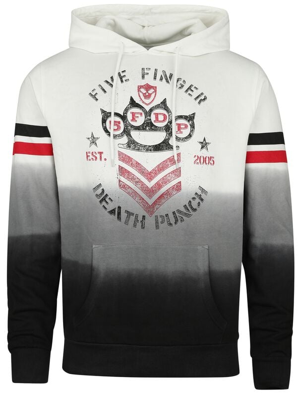 gothicana by emp "Punch Shield Dip Dye" Hoodie white-black by Five Finger Death Punch