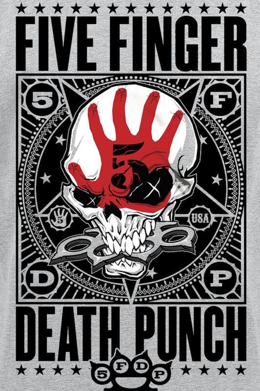 Gothicana By Emp "Punchagram" T-Shirt Mottled Grey By Five Finger Death Punch