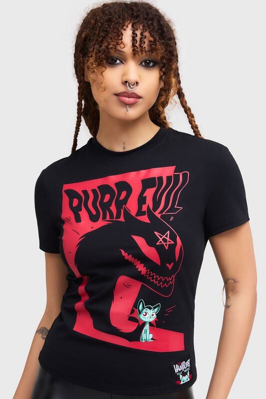gothicana by emp "Purr Evil T-shirt" T-Shirt black by THE VAMPURR by KILLSTAR