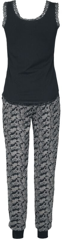 Gothicana By Emp "Pyjamas With Retro EMP Print" Pyjama Black By EMP Stage Collection