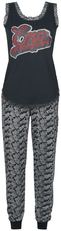 gothicana by emp "Pyjamas with retro EMP print" Pyjama black by EMP Stage Collection