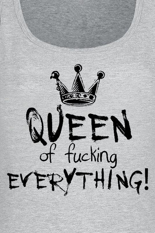 Gothicana By Emp "Queen Of Fucking Everything" Top Mottled Grey By Slogans