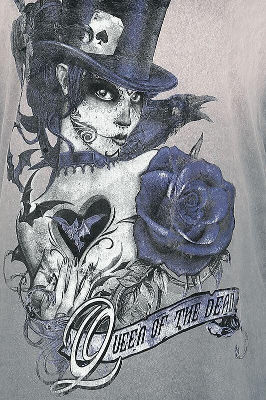 Gothicana By Emp "Queen Of The Dead" T-Shirt Light Pink By Alchemy England