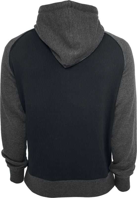 Gothicana By Emp "Raglan Contrast Hoodie" Hoodie Black-charcoal By RED By EMP