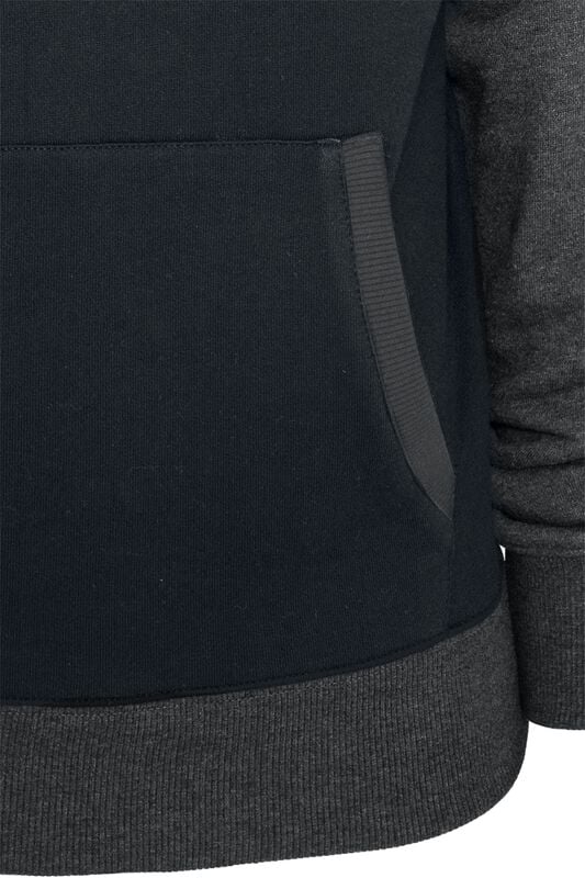 Gothicana By Emp "Raglan Contrast Hoodie" Hoodie Black-charcoal By RED By EMP
