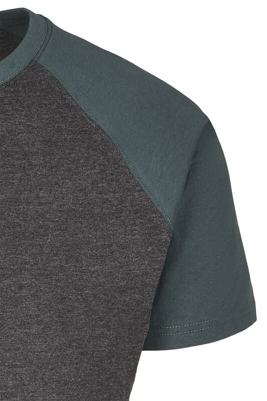 Gothicana By Emp "Raglan Contrast Tee" T-Shirt Charcoal-green By Urban Classics