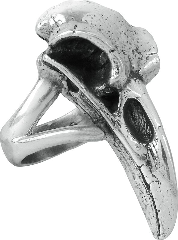 Gothicana By Emp "Raven Skull" Ring Silver-coloured By Alchemy Gothic