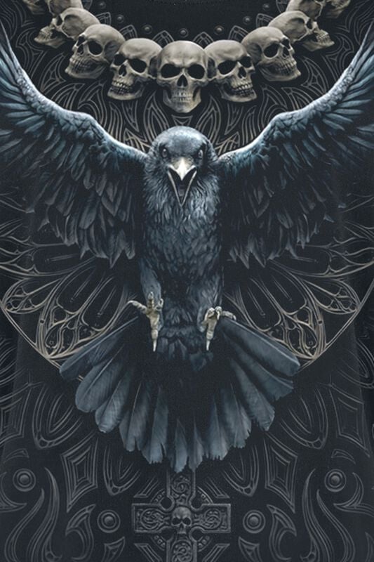 Gothicana By Emp "Raven Skull" T-Shirt Black By Spiral