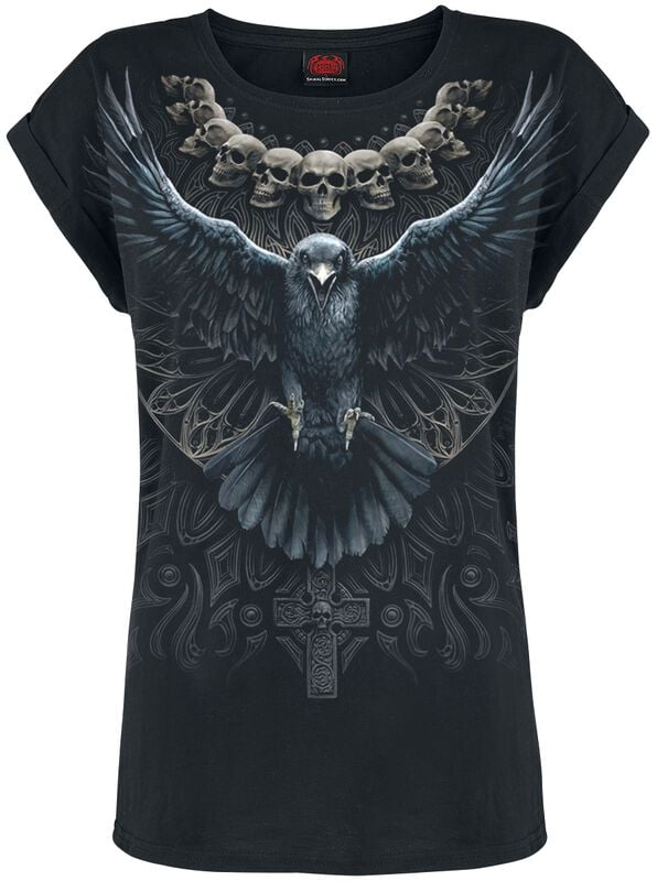 gothicana by emp "Raven Skull" T-Shirt black by Spiral