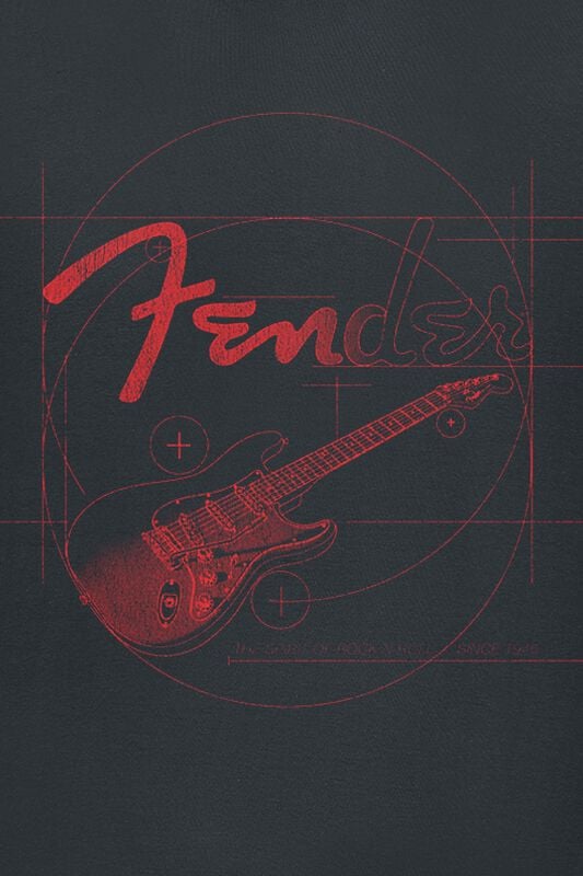 Gothicana By Emp "Red Guitar" T-Shirt Black By Fender
