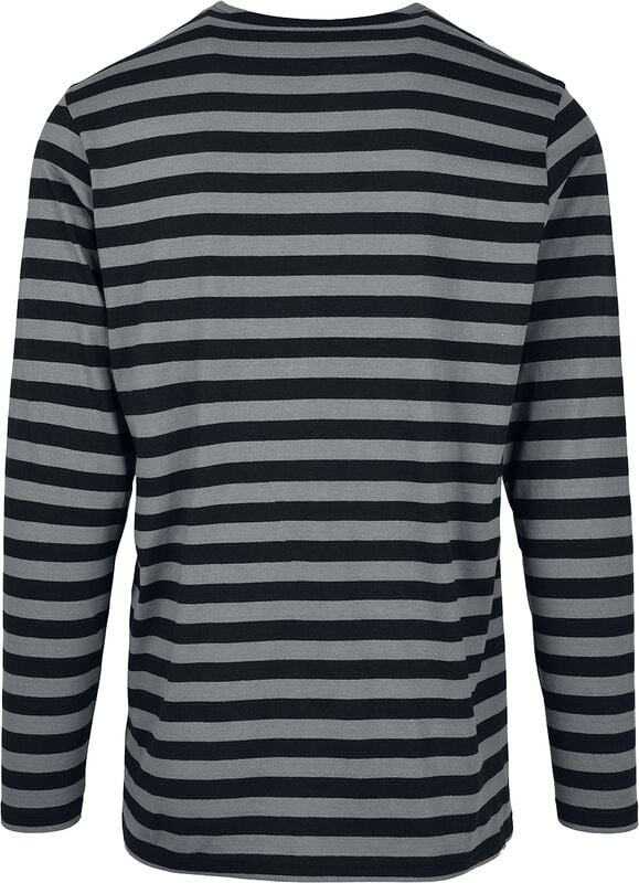 Gothicana By Emp "Regular Stripe Longlseeve" Long-sleeve Shirt Grey-black By Urban Classics