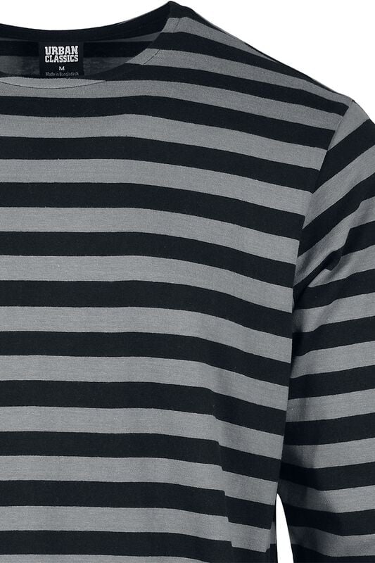 Gothicana By Emp "Regular Stripe Longlseeve" Long-sleeve Shirt Grey-black By Urban Classics