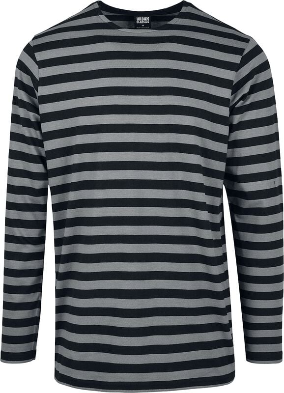 gothicana by emp "Regular Stripe Longlseeve" Long-sleeve Shirt grey-black by Urban Classics