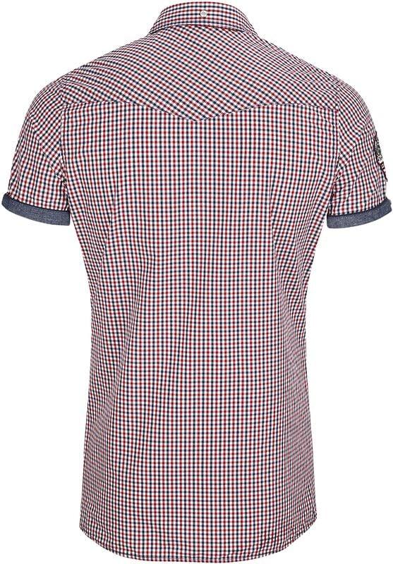 Gothicana By Emp "Reigate" Short-sleeved Shirt Blue-red-white By Lonsdale London