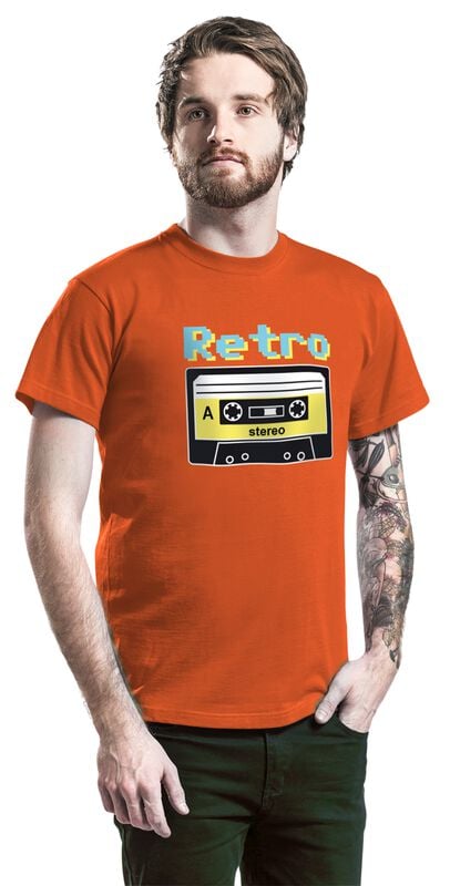 Gothicana By Emp "Retro Cassette" T-Shirt Orange By Fun Shirt