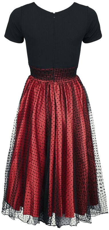 Gothicana By Emp "Retro Dress With Dots" Midi Dress Black-red By Belsira