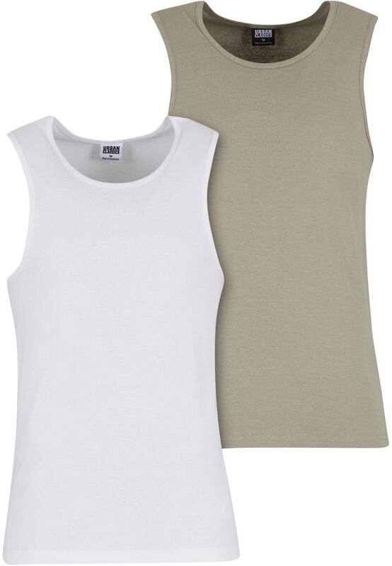 gothicana by emp "Ribbed Vests (2-pack)" Tanktop olive-white by Urban Classics