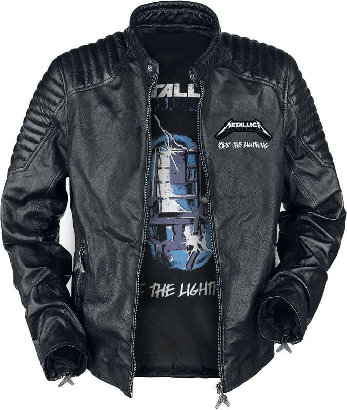 Gothicana By Emp "Ride The Lightning" Leather Jacket Black By Metallica