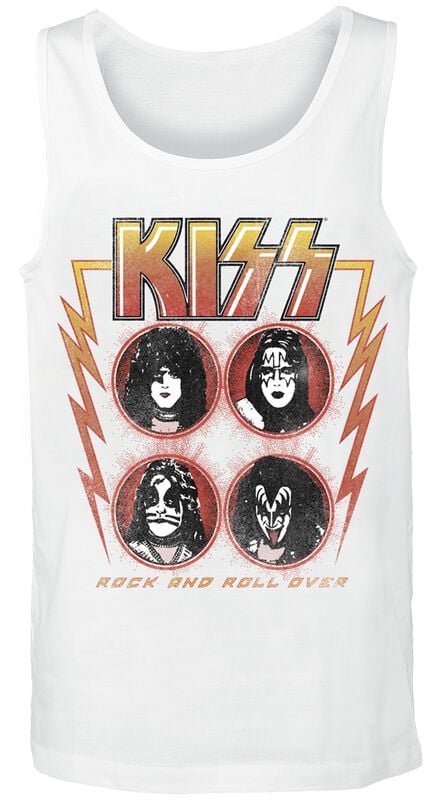 gothicana by emp "Rock And Roll Over Lightning" Tanktop white by Kiss