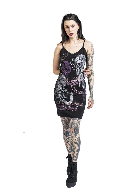Gothicana By Emp "Rock Rebel By EMP" Mini Dress Black By Rock Rebel By EMP