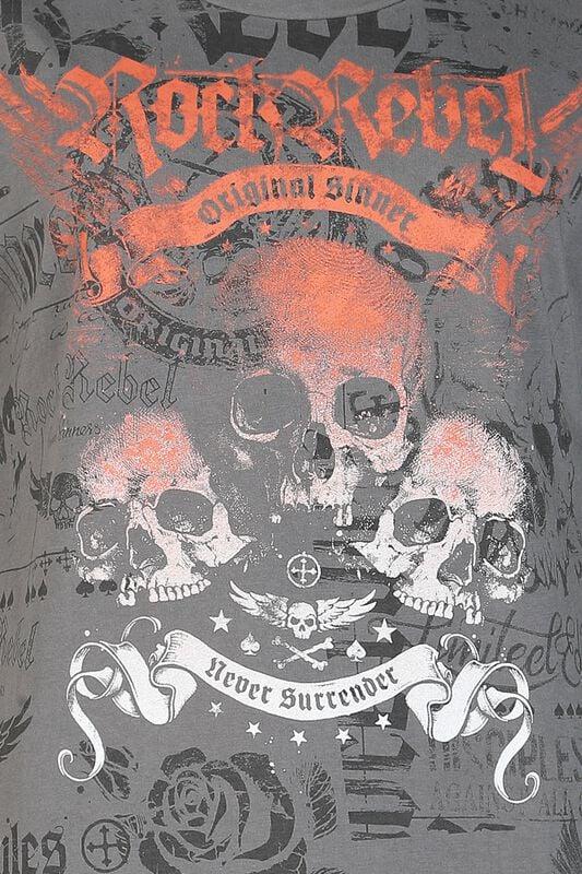 Gothicana By Emp "Rock Rebel By EMP" T-Shirt Grey By Rock Rebel By EMP