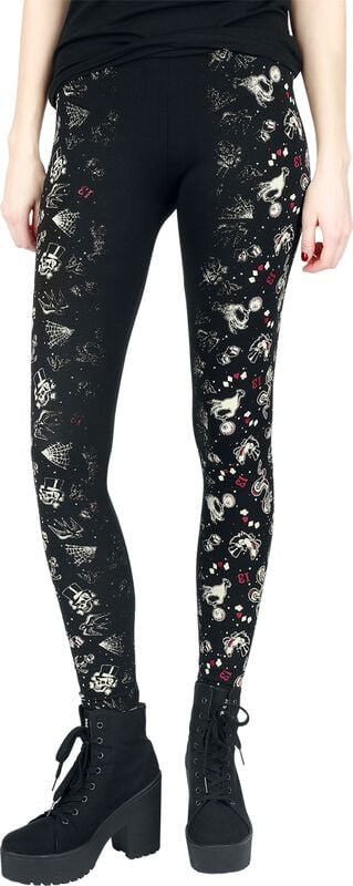 Gothicana By Emp "Rock Rebel X Lucky 13 - Leggings" Leggings Black By Rock Rebel By EMP
