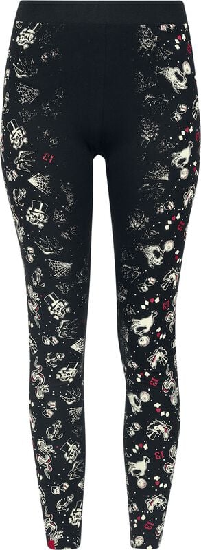 gothicana by emp "Rock Rebel X Lucky 13 - Leggings" Leggings black by Rock Rebel by EMP