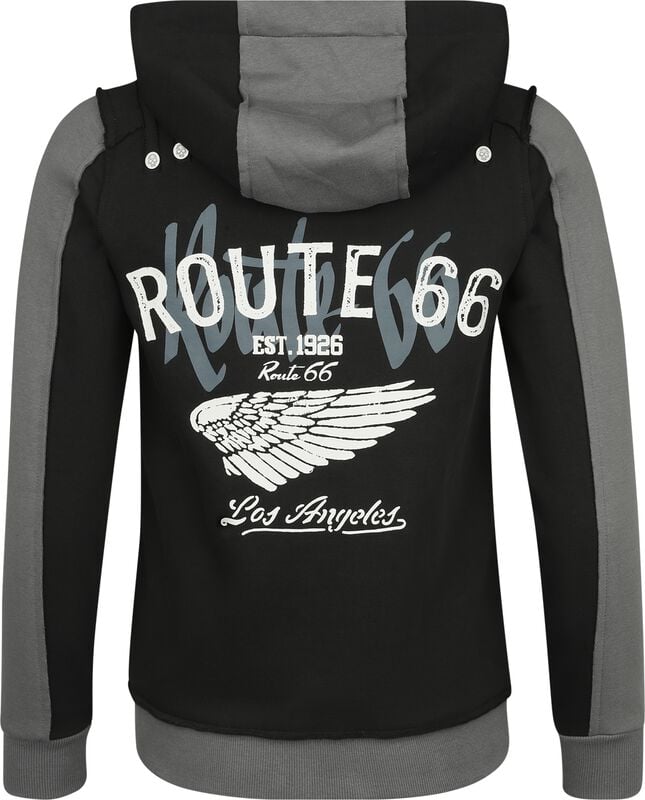 Gothicana By Emp "Rock Rebel X Route 66 - Hoody Jacket" Hoodie Jacket Black By Rock Rebel By EMP