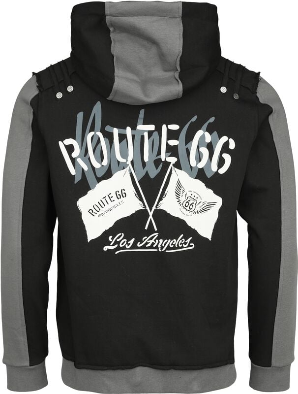 Gothicana By Emp "Rock Rebel X Route 66 - Hoody Jacket" Hoodie Jacket Black By Rock Rebel By EMP