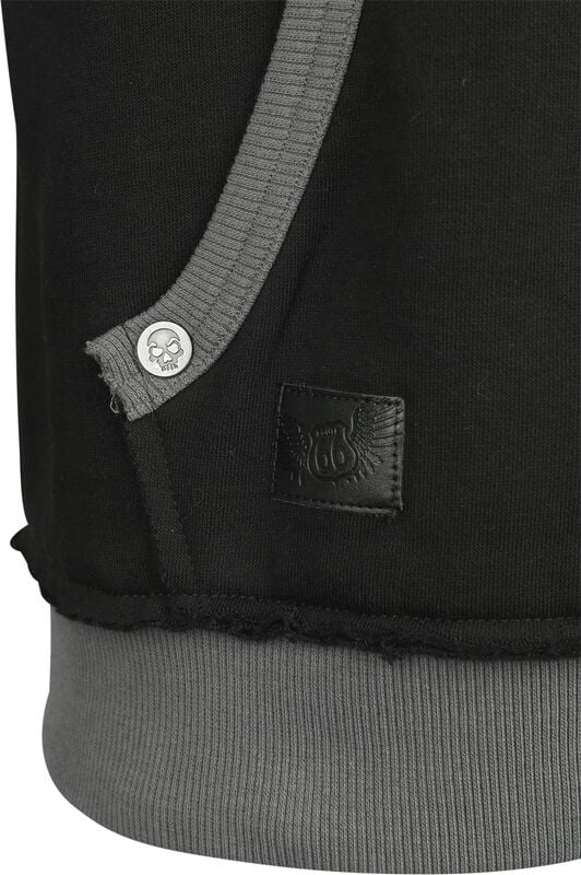Gothicana By Emp "Rock Rebel X Route 66 - Hoody Jacket" Hoodie Jacket Black By Rock Rebel By EMP