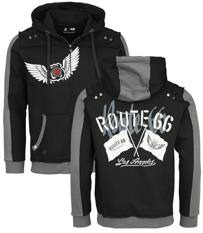 gothicana by emp "Rock Rebel X Route 66 - Hoody Jacket" Hoodie Jacket black by Rock Rebel by EMP