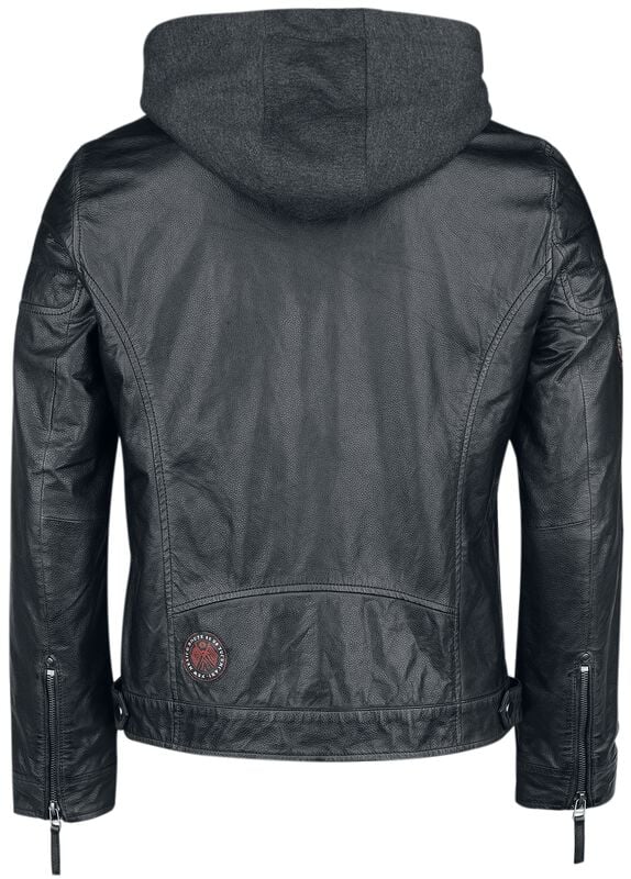 Gothicana By Emp "Rock Rebel X Route 66 - Leather Jacket" Leather Jacket Black By Rock Rebel By EMP