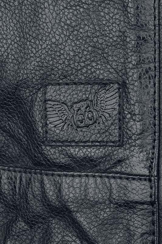 Gothicana By Emp "Rock Rebel X Route 66 - Leather Jacket" Leather Jacket Black By Rock Rebel By EMP