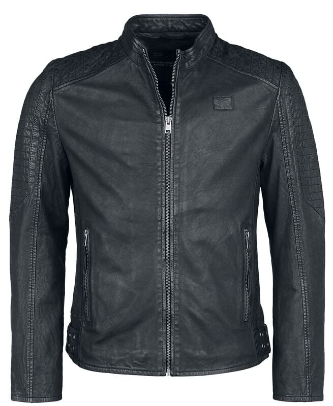 Gothicana By Emp "Rock Rebel X Route 66 - Leather Jacket" Leather Jacket Black By Rock Rebel By EMP