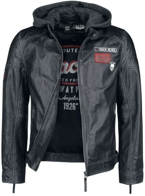 gothicana by emp "Rock Rebel X Route 66 - Leather Jacket" Leather Jacket black by Rock Rebel by EMP