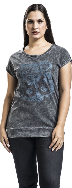 Gothicana By Emp "Rock Rebel X Route 66 - T-Shirt" T-Shirt Black By Rock Rebel By EMP