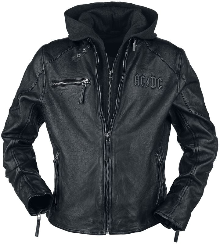 Gothicana By Emp "Rock & Roll - Will Never Die" Leather Jacket Black By AC/DC