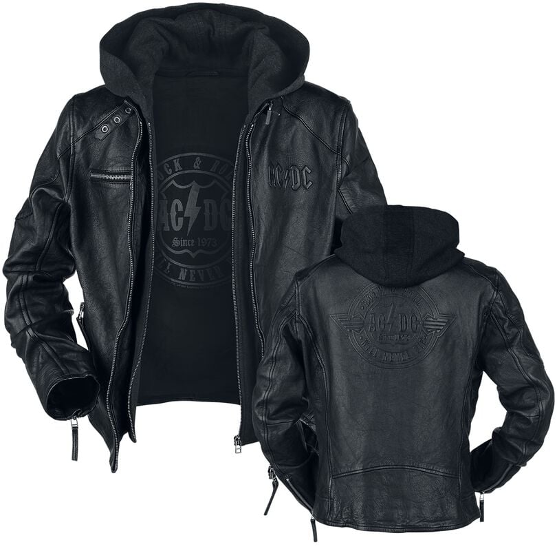 gothicana by emp "Rock & Roll - Will Never Die" Leather Jacket black by AC/DC