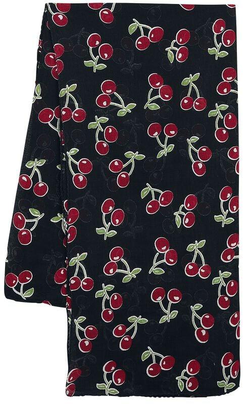 Gothicana By Emp "Rockabella Cherries Scarf" Cloth Black/green/red By Rock Daddy