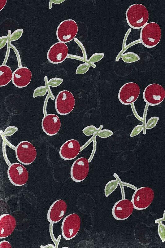 Gothicana By Emp "Rockabella Cherries Scarf" Cloth Black/green/red By Rock Daddy