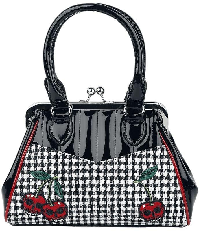Gothicana By Emp "Rockabilly Cherry" Handbag Black-red-white By Banned Retro