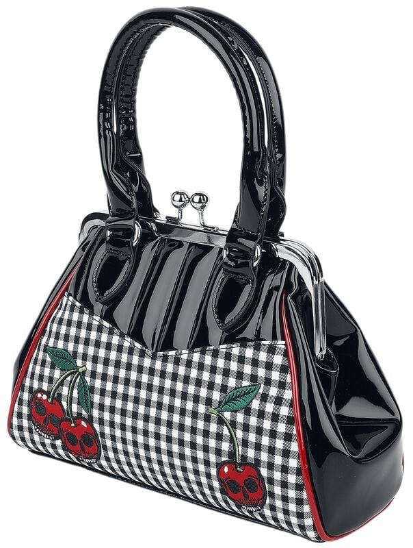 Gothicana By Emp "Rockabilly Cherry" Handbag Black-red-white By Banned Retro