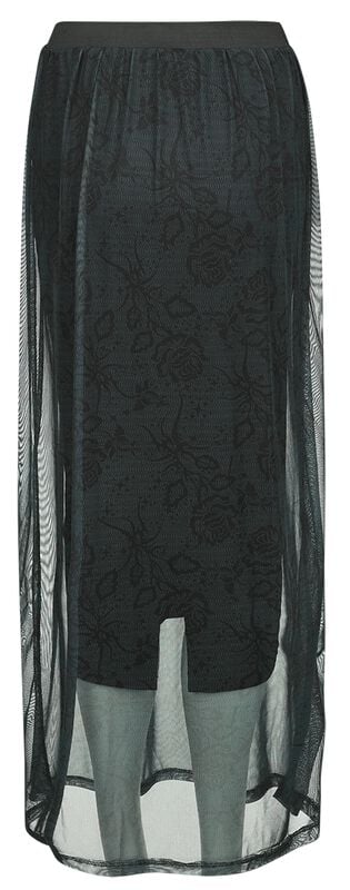 Gothicana By Emp "Roses" Maxi Skirt Black-green By Outer Vision