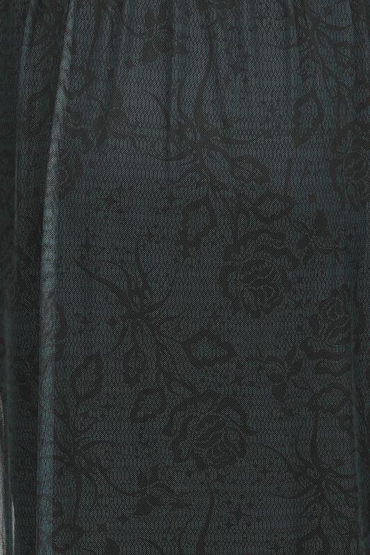 Gothicana By Emp "Roses" Maxi Skirt Black-green By Outer Vision